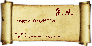 Henger Angéla névjegykártya